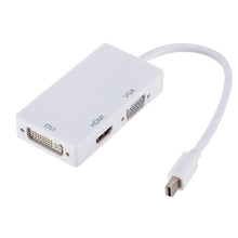Load image into Gallery viewer, Mini DP to HDMI + DVI + VGA Rectangle Multi-function Converter, Cable Length: 28cm, Mini DP to HDMI + DVI + VGA Rectangle Black, Mini DP to HDMI + DVI + VGA, Mini DP to HDMI + DVI + VGA Rectangle White