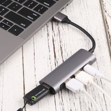 Load image into Gallery viewer, T-811 4 in 1 USB-C / Type-C to 3 USB 3.0 + USB-C / Type-C Ports HUB Docking Station, T-811