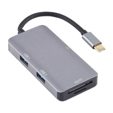 Load image into Gallery viewer, 5 In 1 Dual USB 3.0 + CF + TF + SD Multi-function USB-C OTG Card Reader, 5 In 1 USB-C OTG