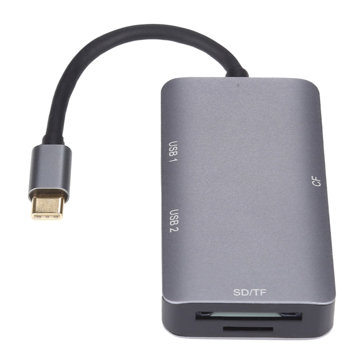 5 In 1 Dual USB 3.0 + CF + TF + SD Multi-function USB-C OTG Card Reader, 5 In 1 USB-C OTG