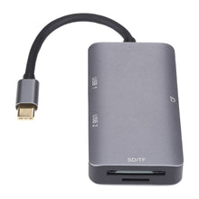 Load image into Gallery viewer, 5 In 1 Dual USB 3.0 + CF + TF + SD Multi-function USB-C OTG Card Reader, 5 In 1 USB-C OTG