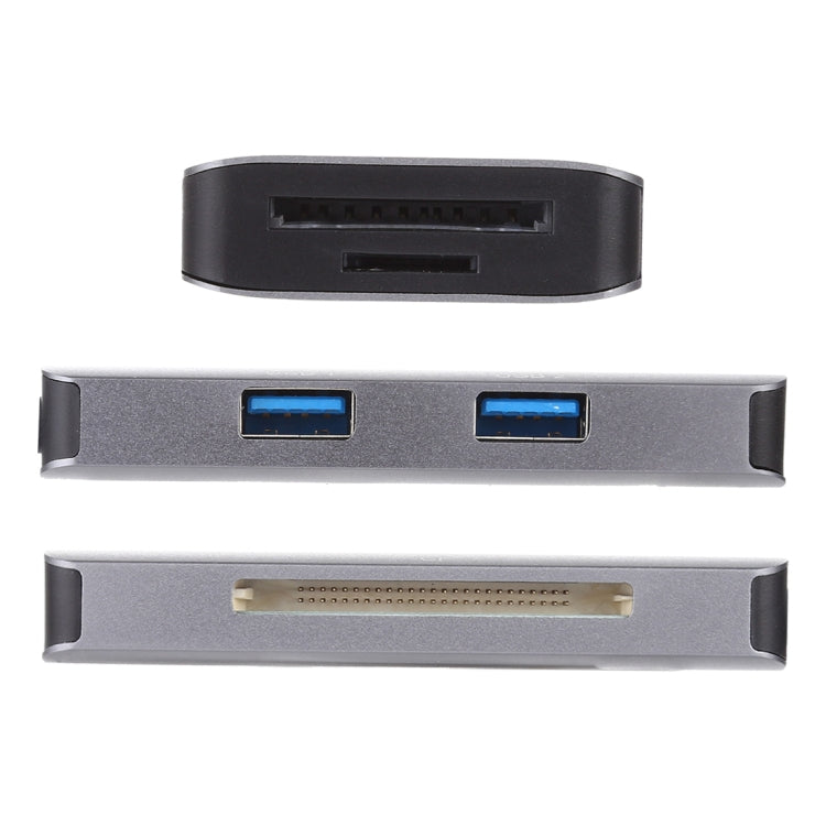 5 In 1 Dual USB 3.0 + CF + TF + SD Multi-function USB-C OTG Card Reader, 5 In 1 USB-C OTG