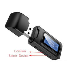 Load image into Gallery viewer, T11B 2 in 1 USB Bluetooth 5.0 Transmitter &amp; Receiver Audio Adapter with LCD Screen