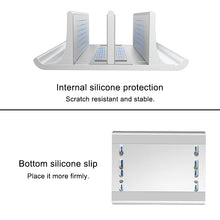 Load image into Gallery viewer, Universal Portable Aluminum Alloy Double Slot Width Adjustable Laptop Vertical Storage Stand Base, Double Slot Black, Double Slot Silver