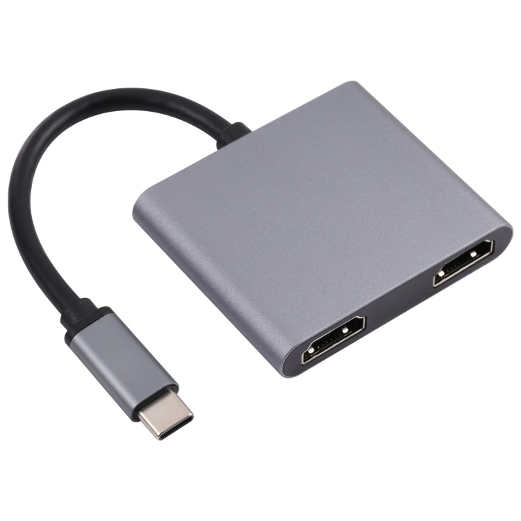 2 in 1 USB-C / Type-C to 2 x HDTV Ports HUB Adapter, 2 in 1