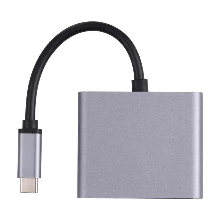 2 in 1 USB-C / Type-C to 2 x HDTV Ports HUB Adapter, 2 in 1