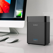 Load image into Gallery viewer, ORICO DS200U3 3.5 inch 2 Bay Magnetic-type USB 3.0 Hard Drive Enclosure with Blue LED Indicator, USB 3.0
