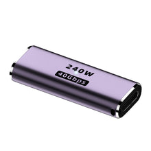 Load image into Gallery viewer, 240W USB-C/Type-C Female to USB-C/Type-C Female 40Gbps Straight Adapter with Light, Female Straight Adapter