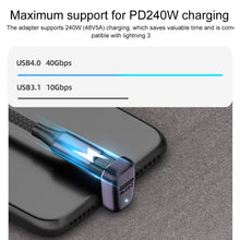 Load image into Gallery viewer, 240W USB-C/Type-C Female to USB-C/Type-C Female 40Gbps Straight Adapter with Light, Female Straight Adapter