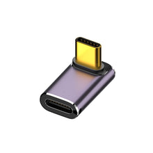 Load image into Gallery viewer, 240W USB-C/Type-C Female to USB-C/Type-C Male 40Gbps Vertical Angle Adapter with Light, Vertical Angle Adapter