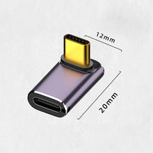 Load image into Gallery viewer, 240W USB-C/Type-C Female to USB-C/Type-C Male 40Gbps Vertical Angle Adapter with Light, Vertical Angle Adapter