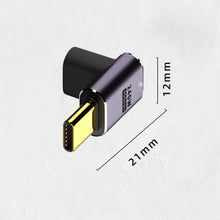 Load image into Gallery viewer, 240W USB-C/Type-C Female to USB-C/Type-C Male 40Gbps Up and Down Bend Adapter with Light, Up and Down Bend Adapter