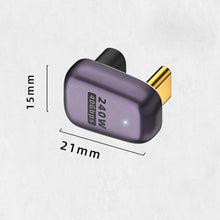 Load image into Gallery viewer, 240W USB-C/Type-C Female to USB-C/Type-C Male 40Gbps U-Type Adapter with Light, U-Type Adapter