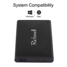 Load image into Gallery viewer, Richwell SATA R2-SATA-250GB 250GB 2.5 inch USB3.0 Super Speed Interface Mobile Hard Disk Drive, 250GB