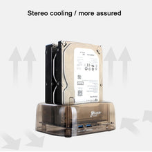 Load image into Gallery viewer, 2.5 / 3.5 inch USB3.0 Dual SATA HDD Enclosure with HUB &amp; OTB Function, The Maximum Support Capacity: 16TB