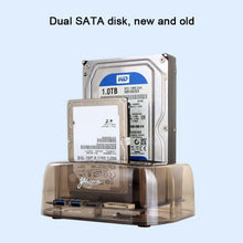 Load image into Gallery viewer, 2.5 / 3.5 inch USB3.0 Dual SATA HDD Enclosure with HUB &amp; OTB Function, The Maximum Support Capacity: 16TB