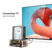 Load image into Gallery viewer, 2.5 / 3.5 inch USB3.0 Dual SATA HDD Enclosure with HUB &amp; OTB Function, The Maximum Support Capacity: 16TB