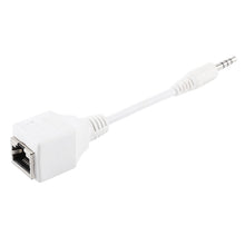 Load image into Gallery viewer, CAT5 RJ45 Socket to 3.5mm 4 Pole Male Plug Audio Ethernet LAN Network Adapter, Total Length: about 13cm