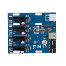 Load image into Gallery viewer, PCI-E to PCI-E Converter Card 1 to 4 1 X Express Card with 4 Ports PCI-E Slots