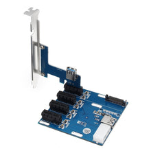 Load image into Gallery viewer, PCI-E to PCI-E Converter Card 1 to 4 1 X Express Card with 4 Ports PCI-E Slots