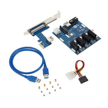 Load image into Gallery viewer, PCI-E to PCI-E Converter Card 1 to 4 1 X Express Card with 4 Ports PCI-E Slots
