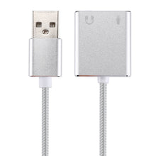 Load image into Gallery viewer, Aluminum Alloy Shell External USB Virtual 7.1 Channel Sound Card with 13cm Cable for PC Laptop, USB