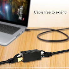 Load image into Gallery viewer, Crystal Network Straight Through Head-line Connector Pair Terminal Female to Double Head RJ45 Interface Extension Device, 2 Ports