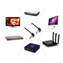 Load image into Gallery viewer, 1m RJ45 Male Bent Upward to RJ45 Male Bent Upward Network LAN Cable, 1m Bent Upward to Bent Upward