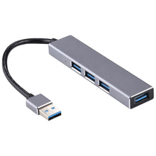 Load image into Gallery viewer, 3019 4 x USB 3.0 to USB 3.0 Aluminum Alloy HUB Adapter with LED Indicator
