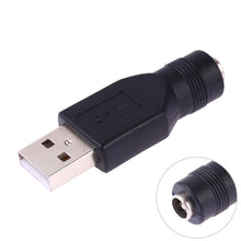 Load image into Gallery viewer, USB Male to 5.5 x 2.1mm Female Plug Adapter Connector, USB Male to 5.5 x 2.1mm