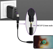 Load image into Gallery viewer, USB Male to 5.5 x 2.1mm Female Plug Adapter Connector, USB Male to 5.5 x 2.1mm