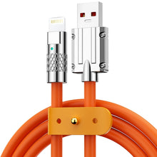 Load image into Gallery viewer, Mech Series 6A 120W USB to 8 Pin Metal Plug Silicone Fast Charging Data Cable, Length: 1.8m, 1.8m 8 Pin