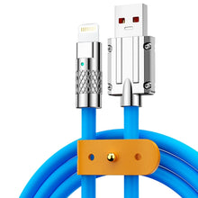Load image into Gallery viewer, Mech Series 6A 120W USB to 8 Pin Metal Plug Silicone Fast Charging Data Cable, Length: 1.8m, 1.8m 8 Pin
