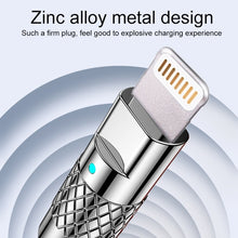 Load image into Gallery viewer, Mech Series 6A 120W USB to 8 Pin Metal Plug Silicone Fast Charging Data Cable, Length: 1.8m, 1.8m 8 Pin