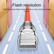 Load image into Gallery viewer, Mech Series 6A 120W USB to 8 Pin Metal Plug Silicone Fast Charging Data Cable, Length: 1.8m, 1.8m 8 Pin