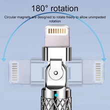 Load image into Gallery viewer, Mech Series 6A 120W USB to 8 Pin 180-degree Metal Plug Fast Charging Cable, Length: 1.2m, 1.2m 8 Pin, 1.2m 180-degree 8 Pin