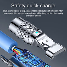 Load image into Gallery viewer, Mech Series 6A 120W USB to 8 Pin 180-degree Metal Plug Fast Charging Cable, Length: 1.2m, 1.2m 8 Pin, 1.2m 180-degree 8 Pin