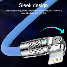 Load image into Gallery viewer, Mech Series 6A 120W USB to 8 Pin 180-degree Metal Plug Fast Charging Cable, Length: 1.2m, 1.2m 8 Pin, 1.2m 180-degree 8 Pin