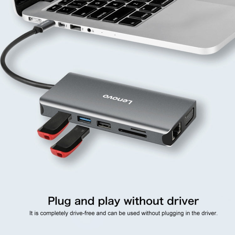 Lenovo LX0801 Type-C / USB-C Network Cable Interface Converter Docking Station, LX0801
