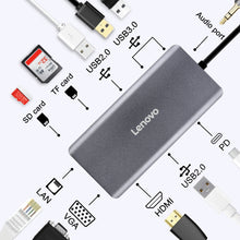 Load image into Gallery viewer, Lenovo LX0801 Type-C / USB-C Network Cable Interface Converter Docking Station, LX0801