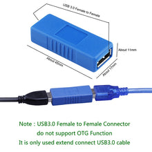 Load image into Gallery viewer, USB 3.0 Type A Female to Type A Female Connector AF Adapter Converter Extender for Laptop