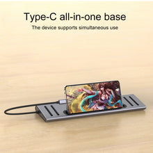 Load image into Gallery viewer, Onten 9199 12 in 1 USB-C / Type-C to USB-C / Type-C + TF / SD Card Slot + RJ45 + 3.5mm Audio + PD USB-C / Type-C Charging + 2 HDMI + 4 USB 3.0 Ports Multifunctional HUB Converter Docking Station, 9199