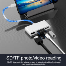 Load image into Gallery viewer, 75215 5 in 1 8 Pin to HDMI + SD Card Slot + TF Card Slot + USB + 8 Pin Charging Port HD Video Converter, 75215