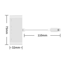 75215 5 in 1 8 Pin to HDMI + SD Card Slot + TF Card Slot + USB + 8 Pin Charging Port HD Video Converter, 75215