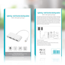 Load image into Gallery viewer, 75216 4 in 1 8 Pin to HDMI + 8 Pin Charging + 2 USB Ports HD Video Converter, 75216