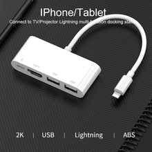 Load image into Gallery viewer, 75216 4 in 1 8 Pin to HDMI + 8 Pin Charging + 2 USB Ports HD Video Converter, 75216