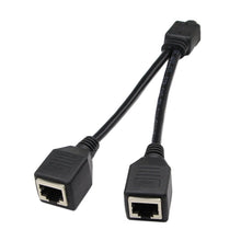 Load image into Gallery viewer, 1 to 2 Socket LAN Ethernet Network CAT5 RJ45 Plug Splitter Adapter, Cable Length: 25cm