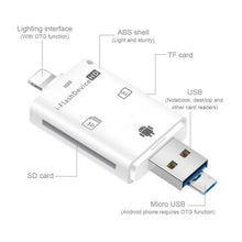 Load image into Gallery viewer, NK-208 3 in 1 i-Flash TF Card / SD Card Reader For 8 Pin + USB 2.0 + Micro USB Devices(Black)