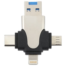 Load image into Gallery viewer, 4 in 1 8 Pin + USB-C / Type-C + Micro USB + USB 3.0 Male TF Card Reader, 4 in 1
