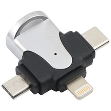 Load image into Gallery viewer, 3 in 1 8 Pin + USB-C / Type-C + Micro USB Male to USB 3.0 Female Zinc Alloy Adapter